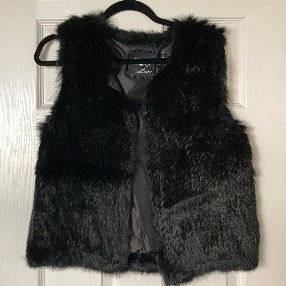 Black Fur Vest